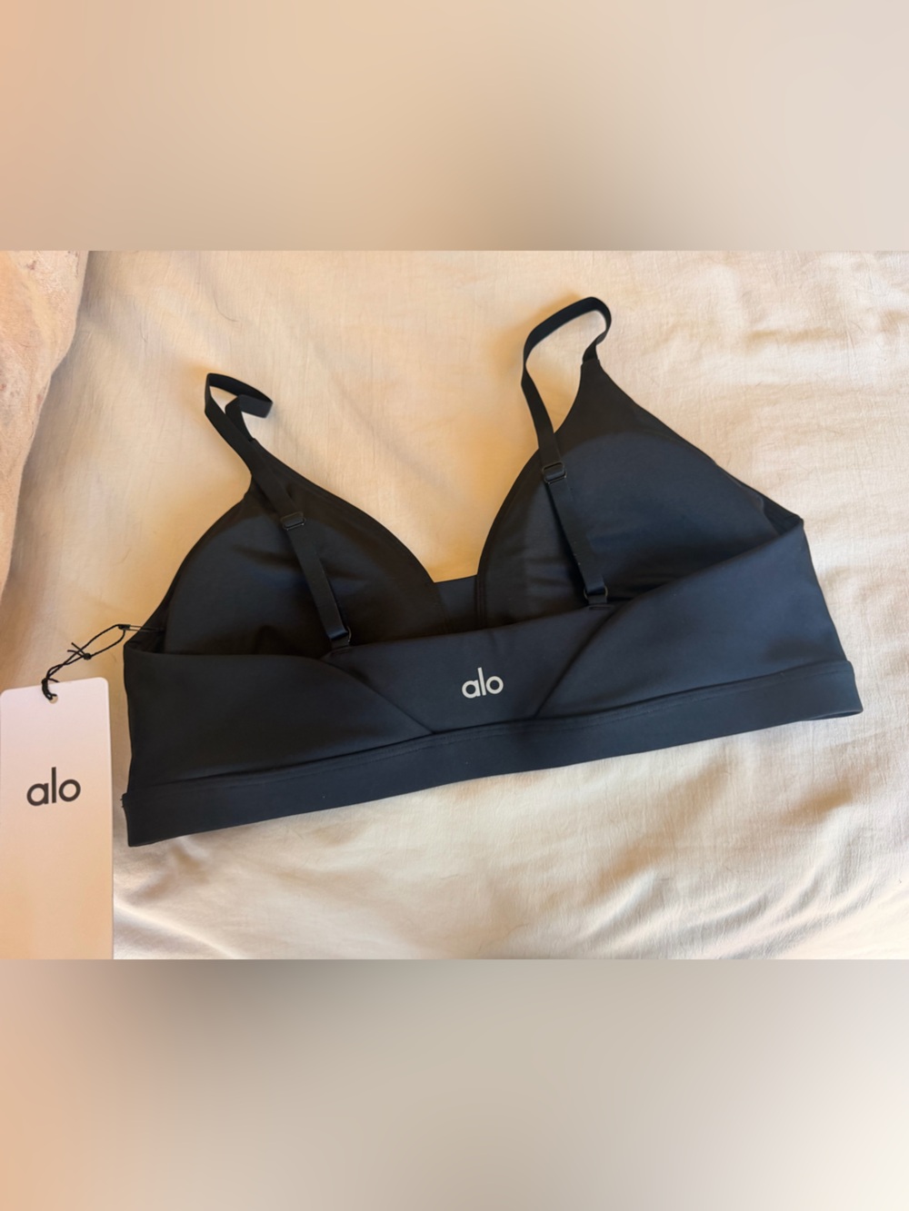 ALO Yoga Black Smooth Triangle Bralette